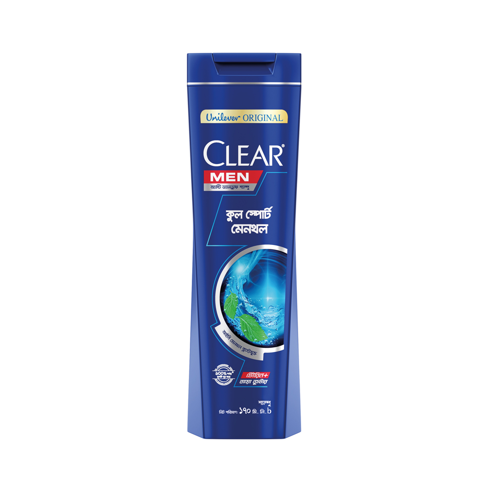 ক্লিয়ার ম্যান শ্যাম্পু - Clear Men Shampoo Cool Sport Menthol Anti Dandruff (170ml)